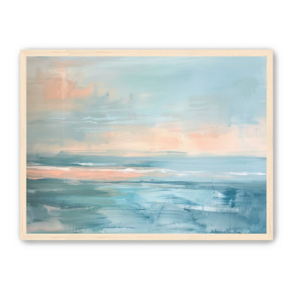 Peach light on blue sea