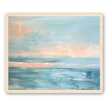 Peach light on blue sea