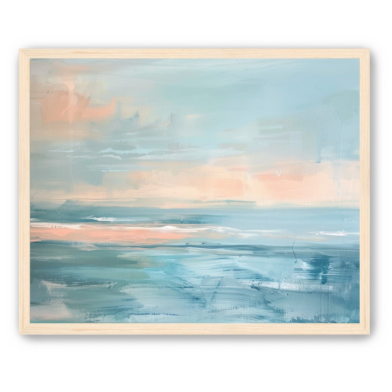 Peach light on blue sea