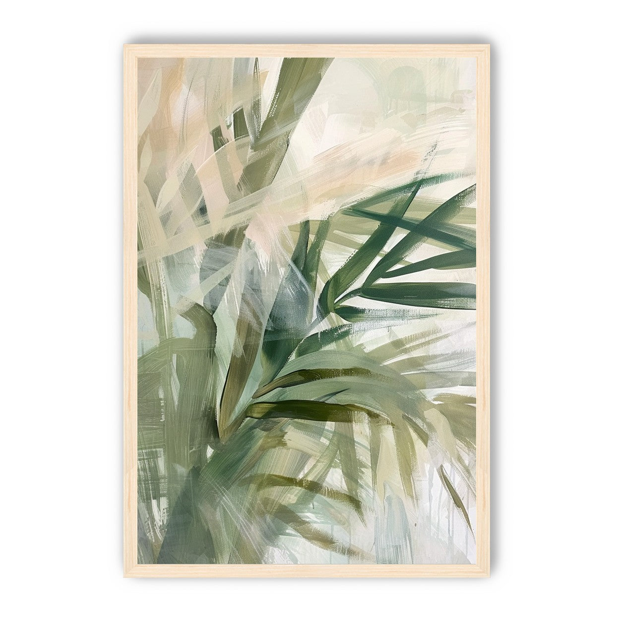 Green leaves in milky light