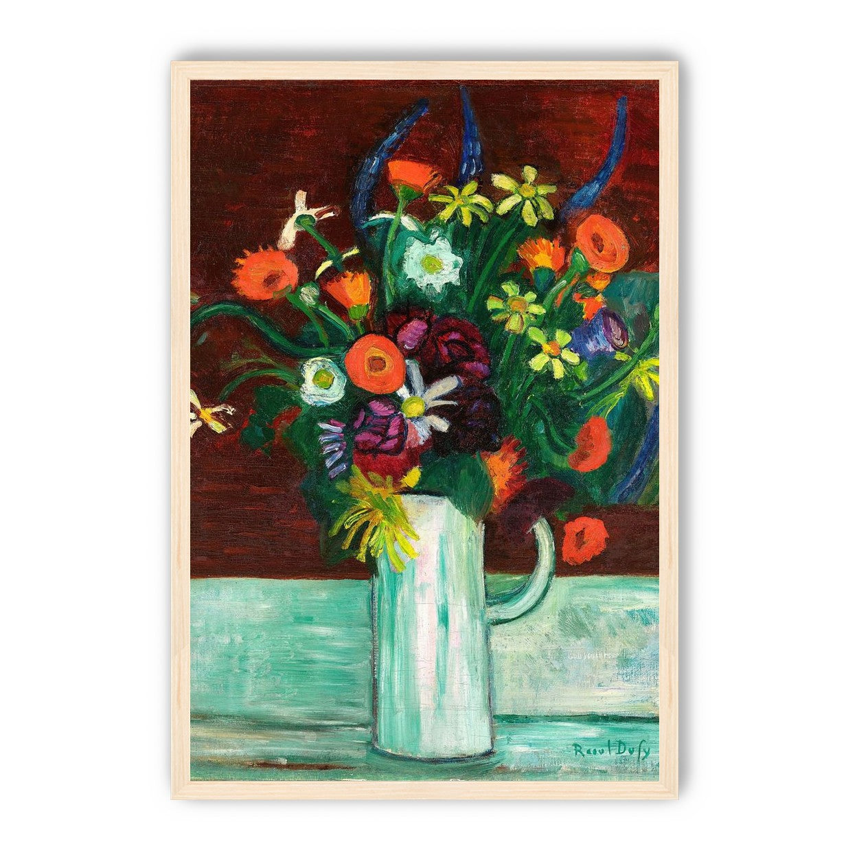 Flowers above the green table
