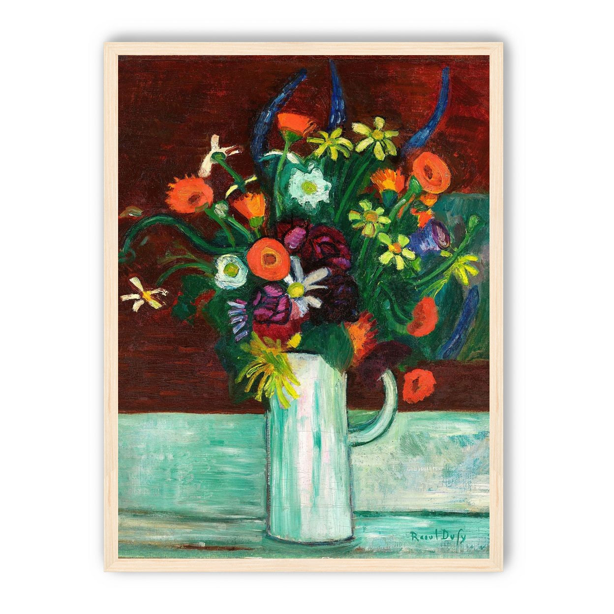 Flowers above the green table