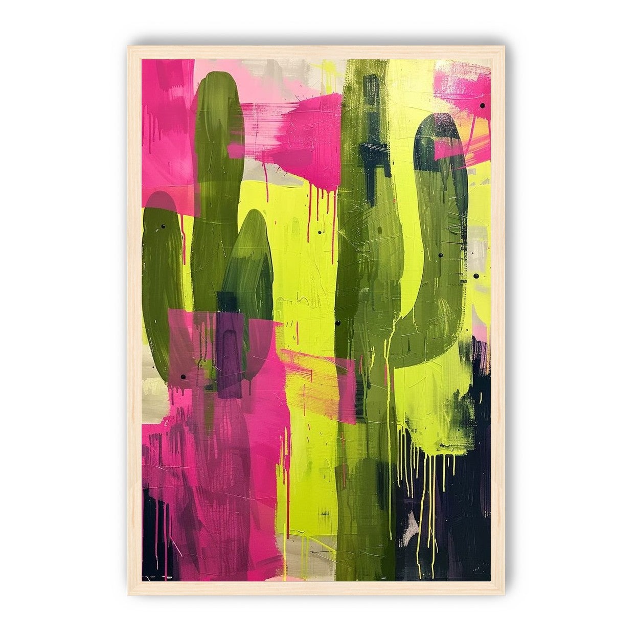 Dark columns within neon wash