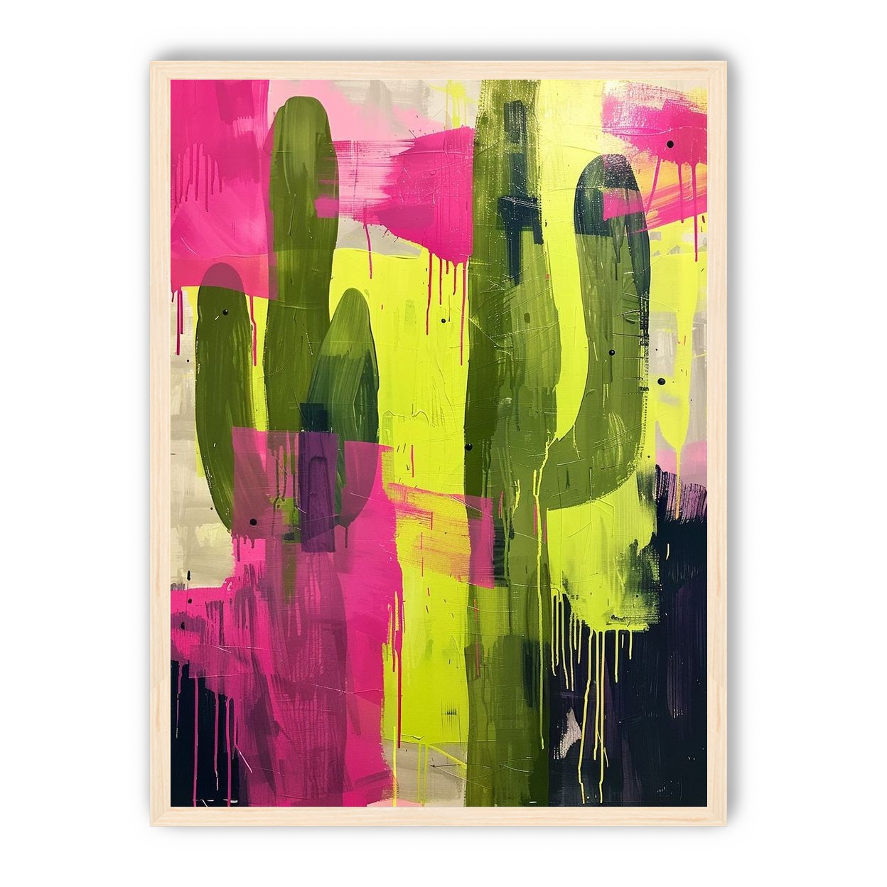 Dark columns within neon wash