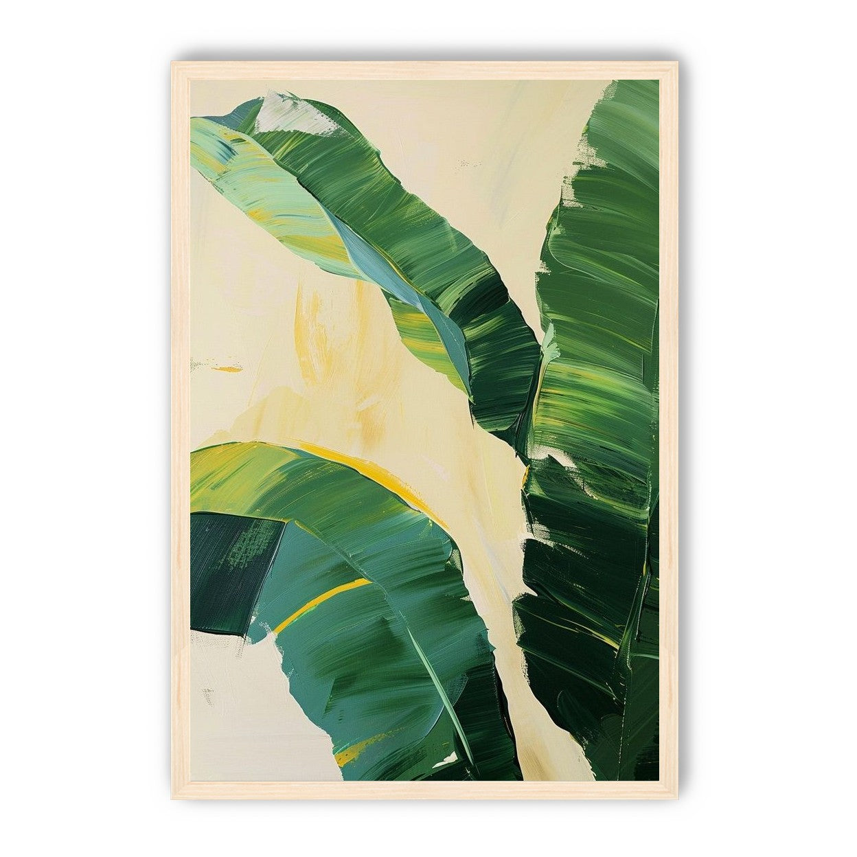 Green leaves in soft cream light