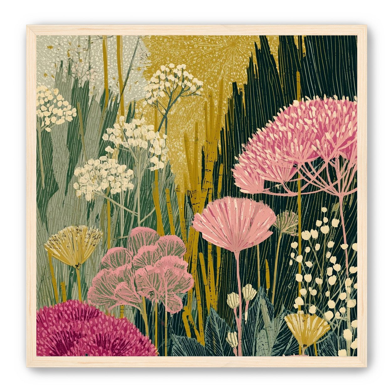 Wildflowers pressing into dusk