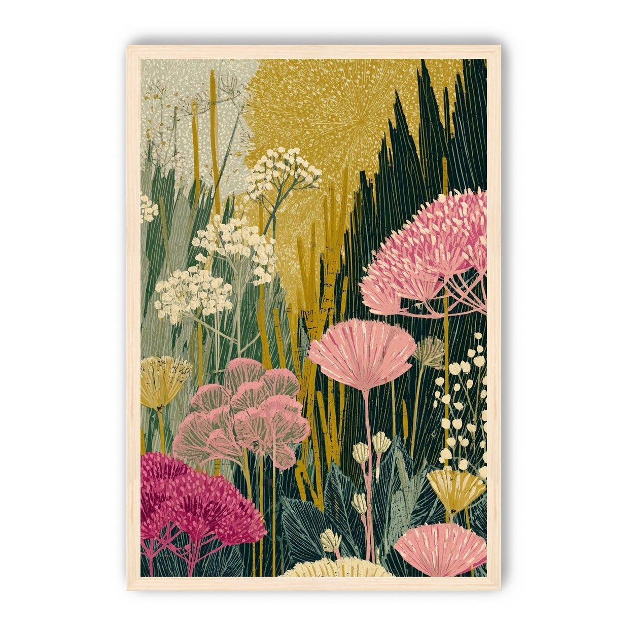 Wildflowers pressing into dusk