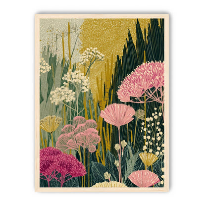 Wildflowers pressing into dusk