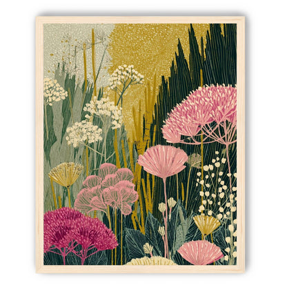 Wildflowers pressing into dusk