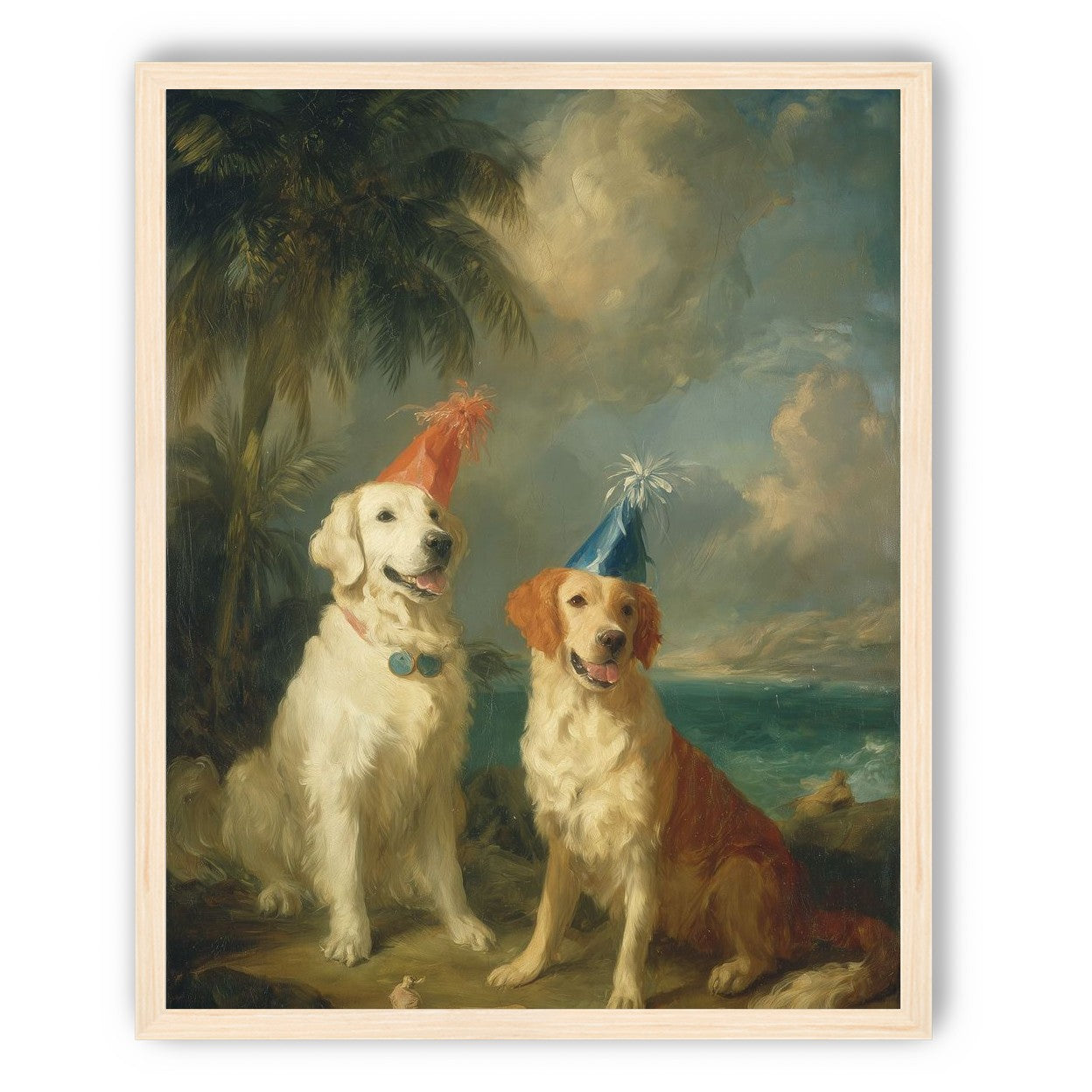 Party hats by the sea