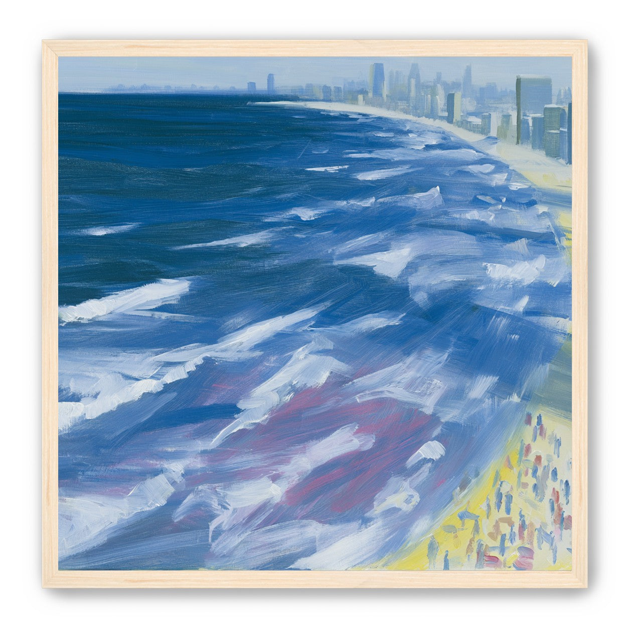 White surf along the skyline