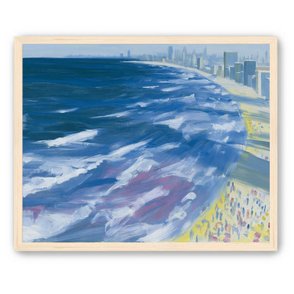 White surf along the skyline
