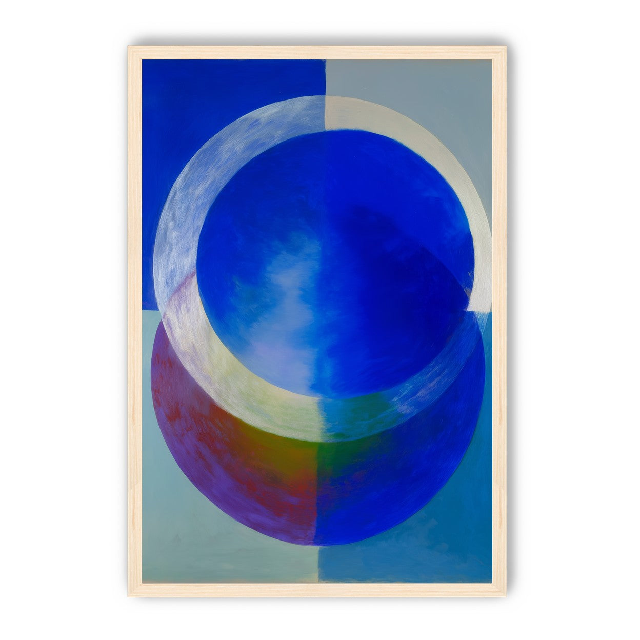 Pale arc across blue circle