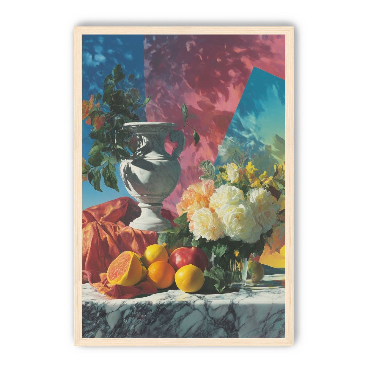 Urn and roses in hard light
