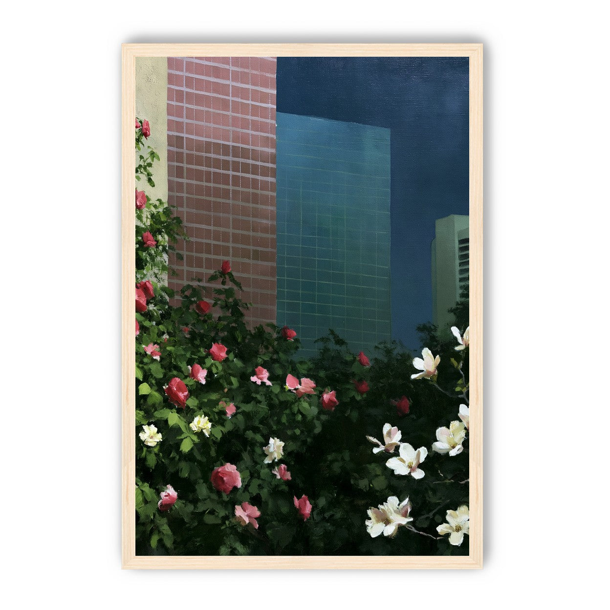 Flowers at the foot of towers