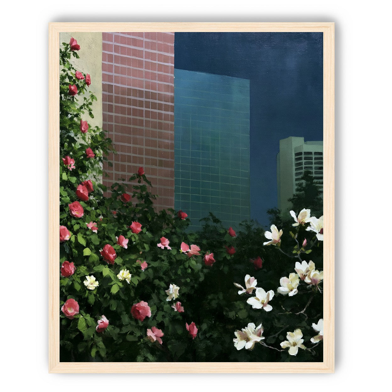Flowers at the foot of towers