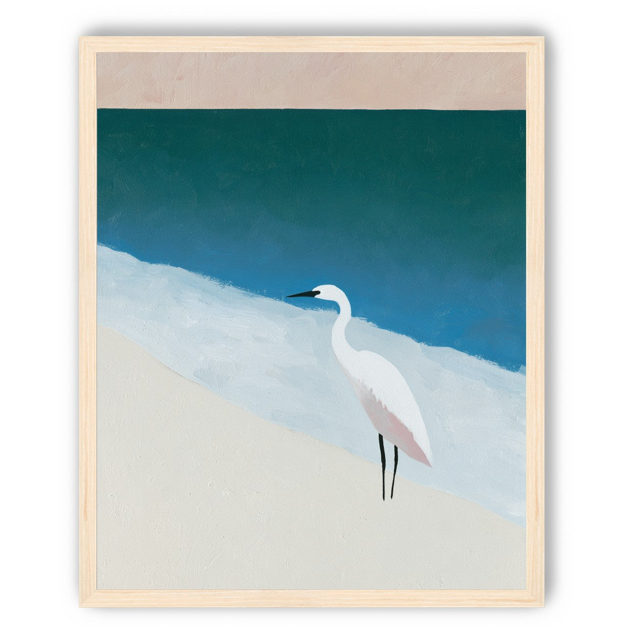 White egret at the shoreline