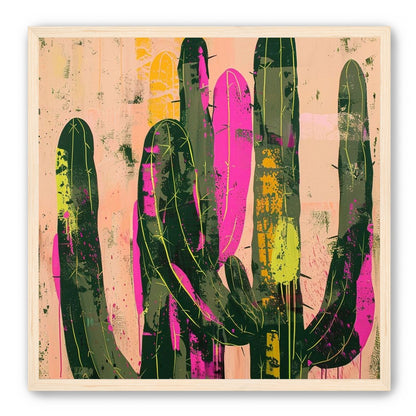 Neon pink on cactus green