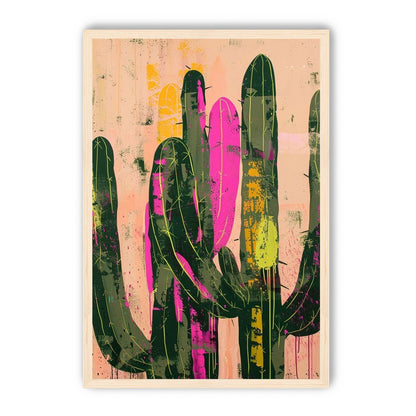 Neon pink on cactus green