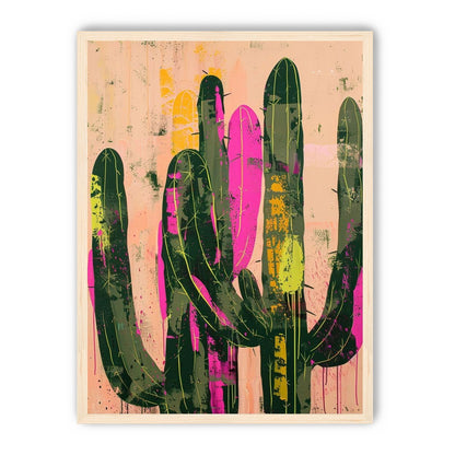 Neon pink on cactus green