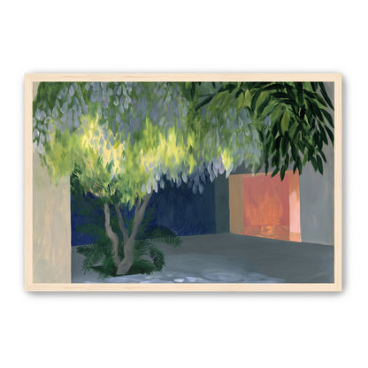 Spotted light under blossoms