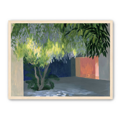 Spotted light under blossoms
