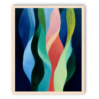 Layered wavy color bands