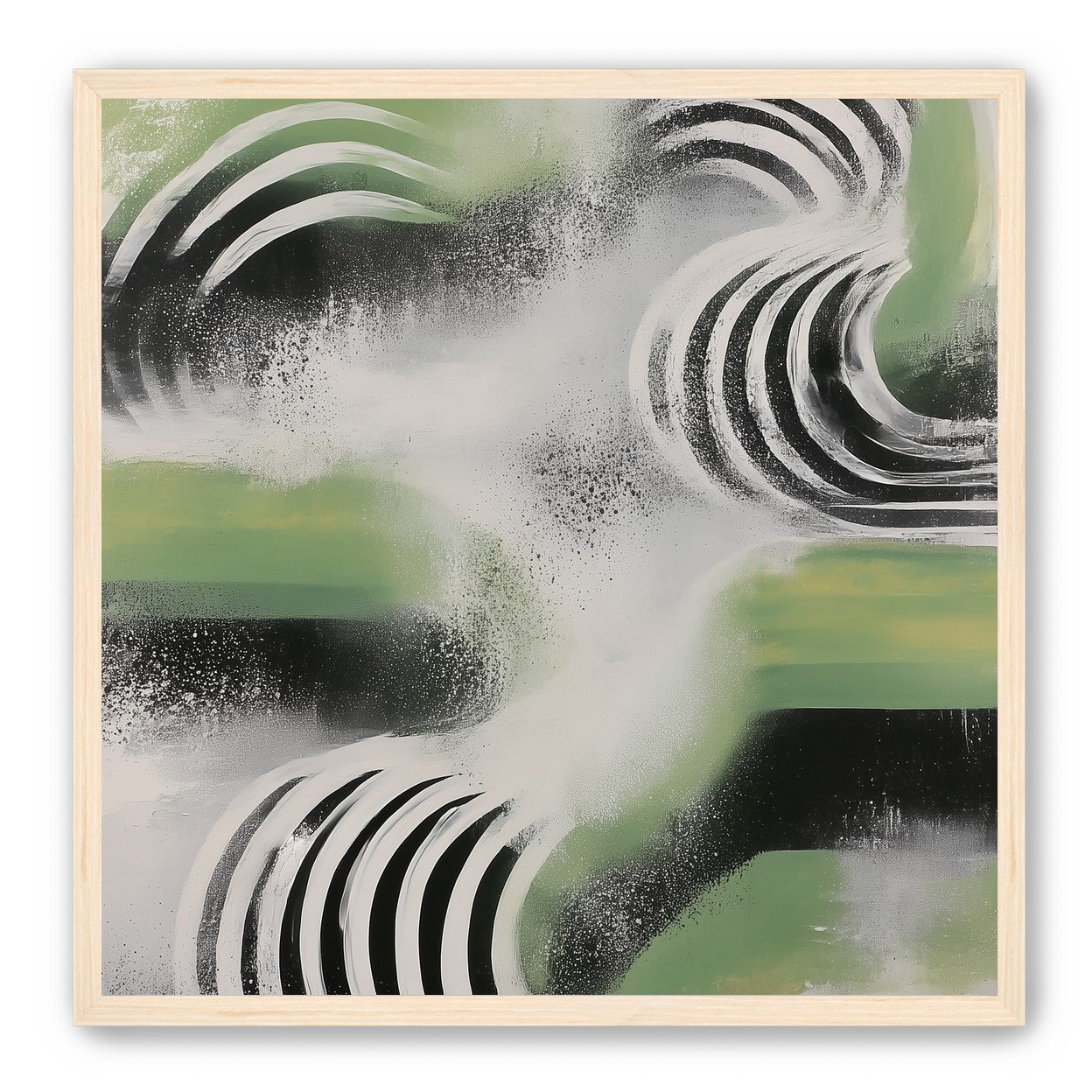 Curved bands in drifting haze