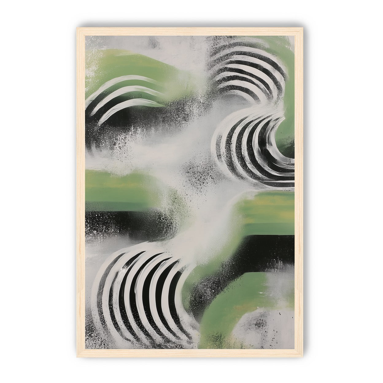 Curved bands in drifting haze