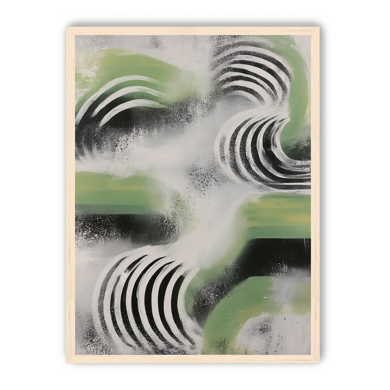 Curved bands in drifting haze