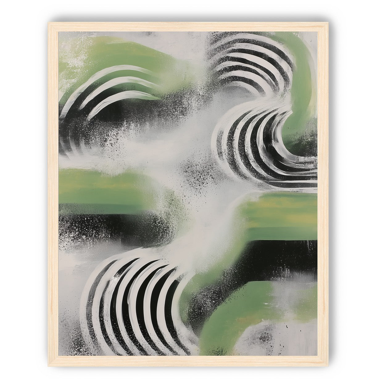 Curved bands in drifting haze