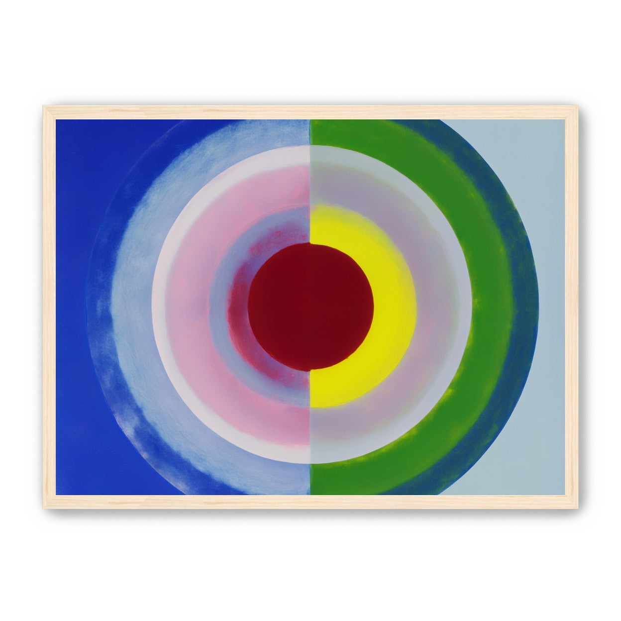 Blue and green split circle