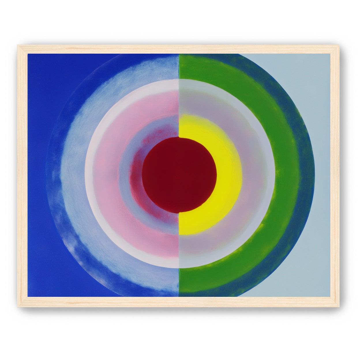 Blue and green split circle
