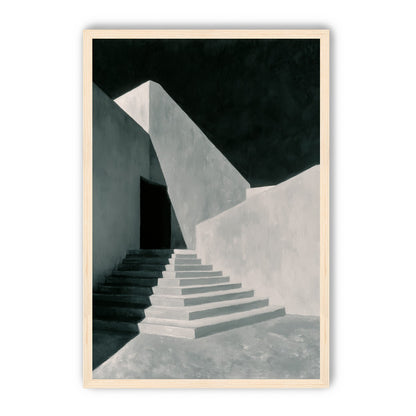Stairs into the black doorway