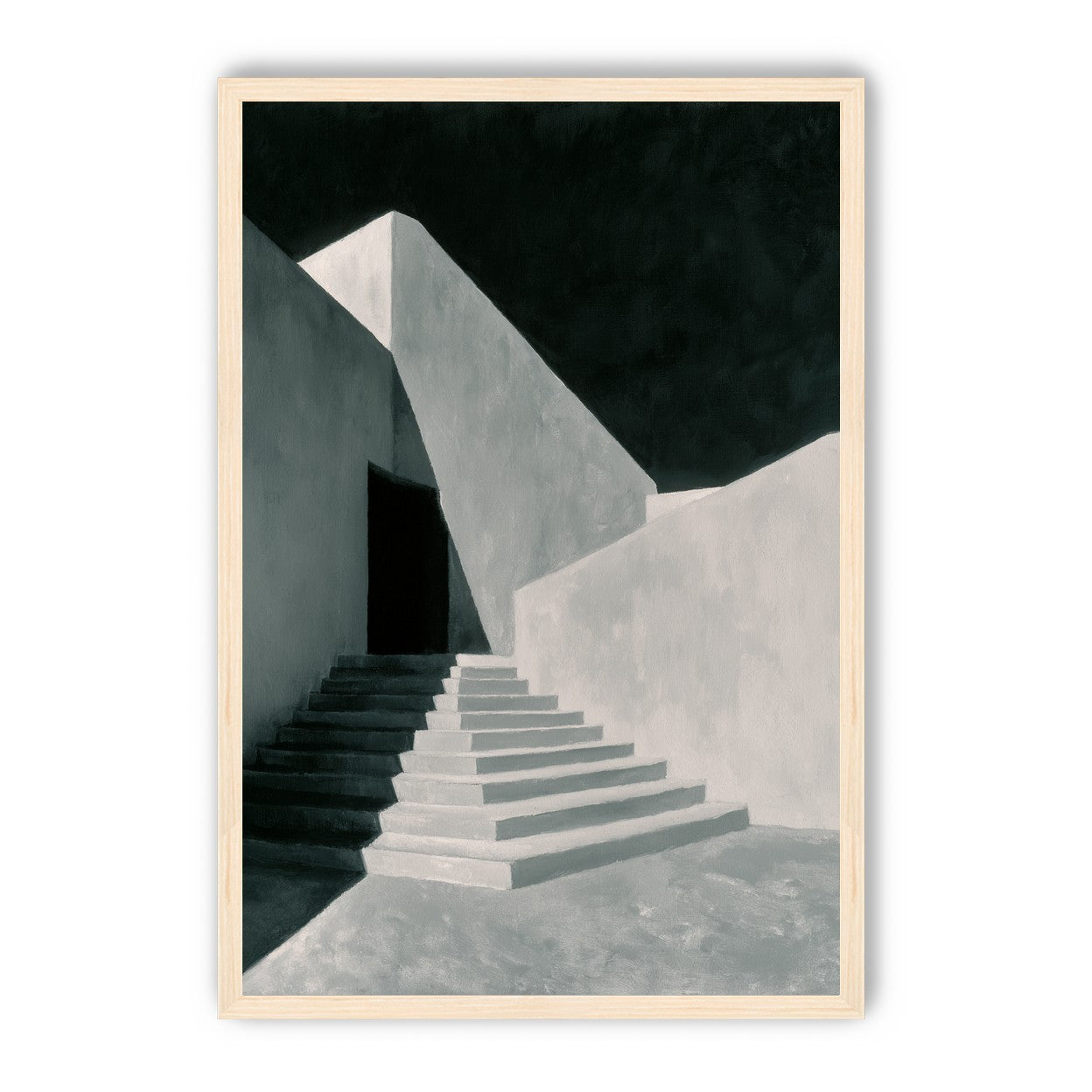 Stairs into the black doorway