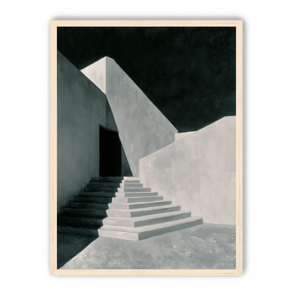 Stairs into the black doorway