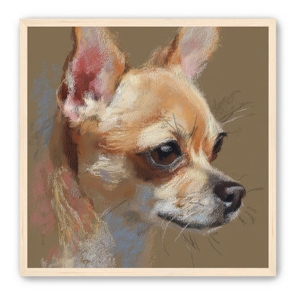 Pastel dog in profile