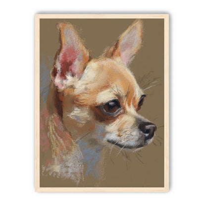 Pastel dog in profile