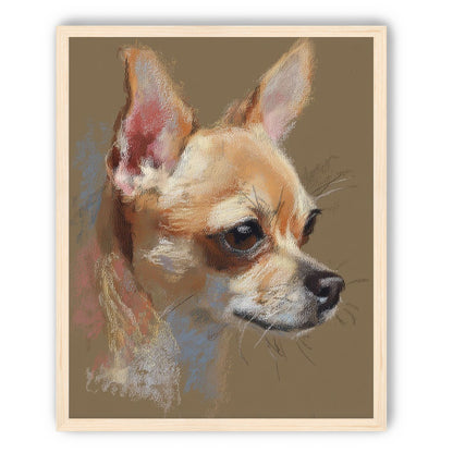 Pastel dog in profile