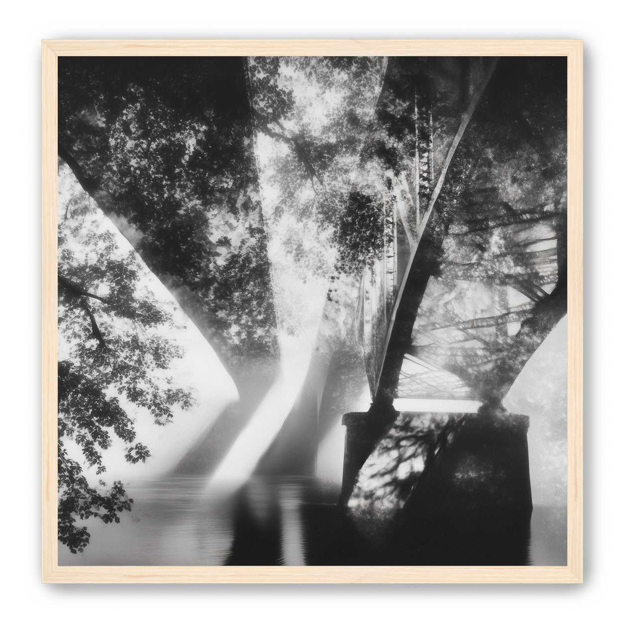 Steel Bridge Over a Slow River in Sunlight