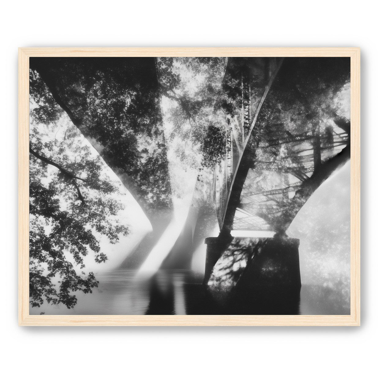 Steel Bridge Over a Slow River in Sunlight