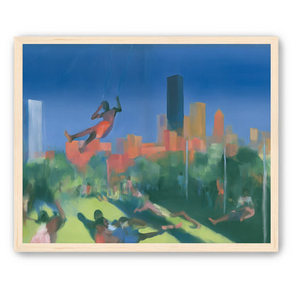 Swinging over the city park