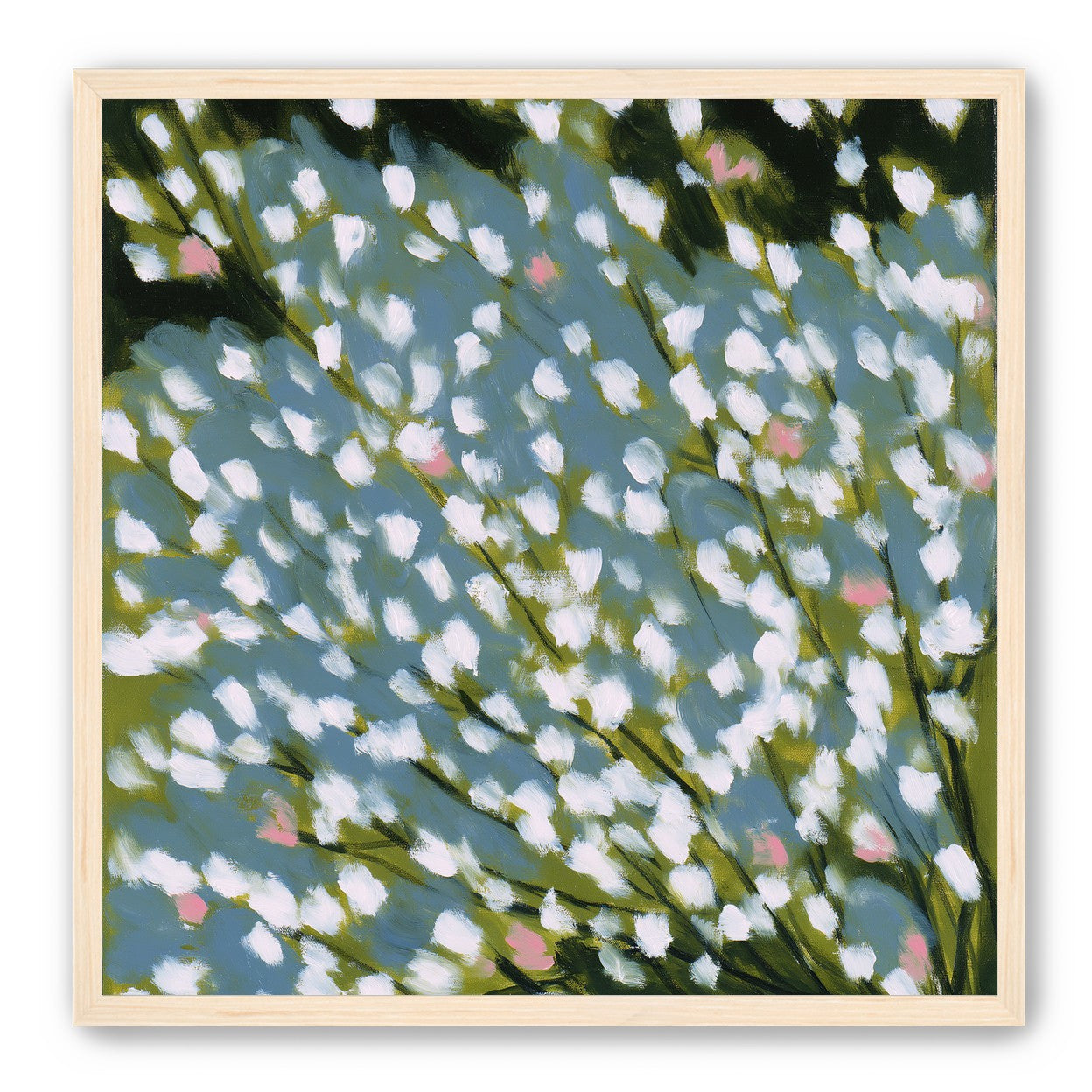 Pink breaks the white field