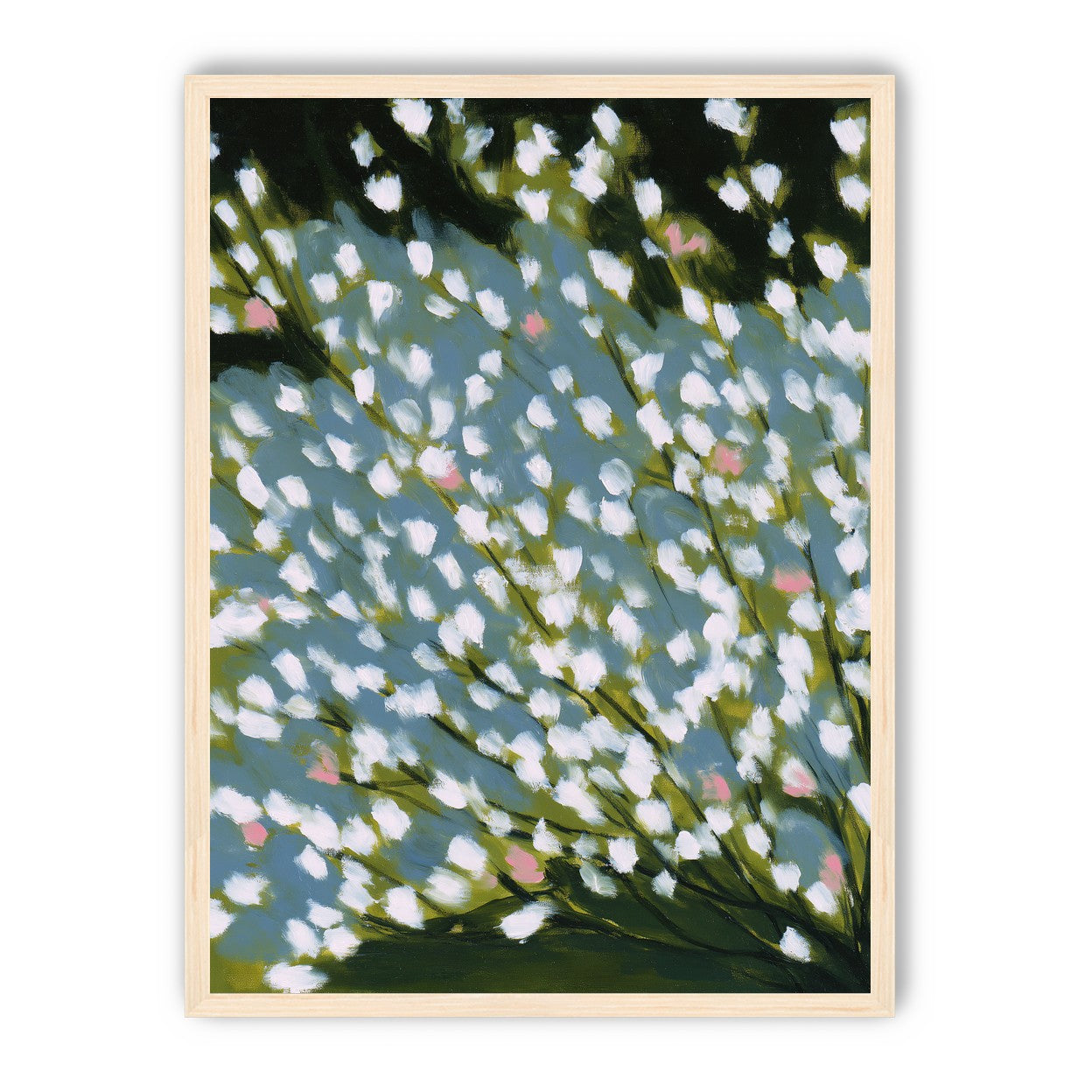 Pink breaks the white field