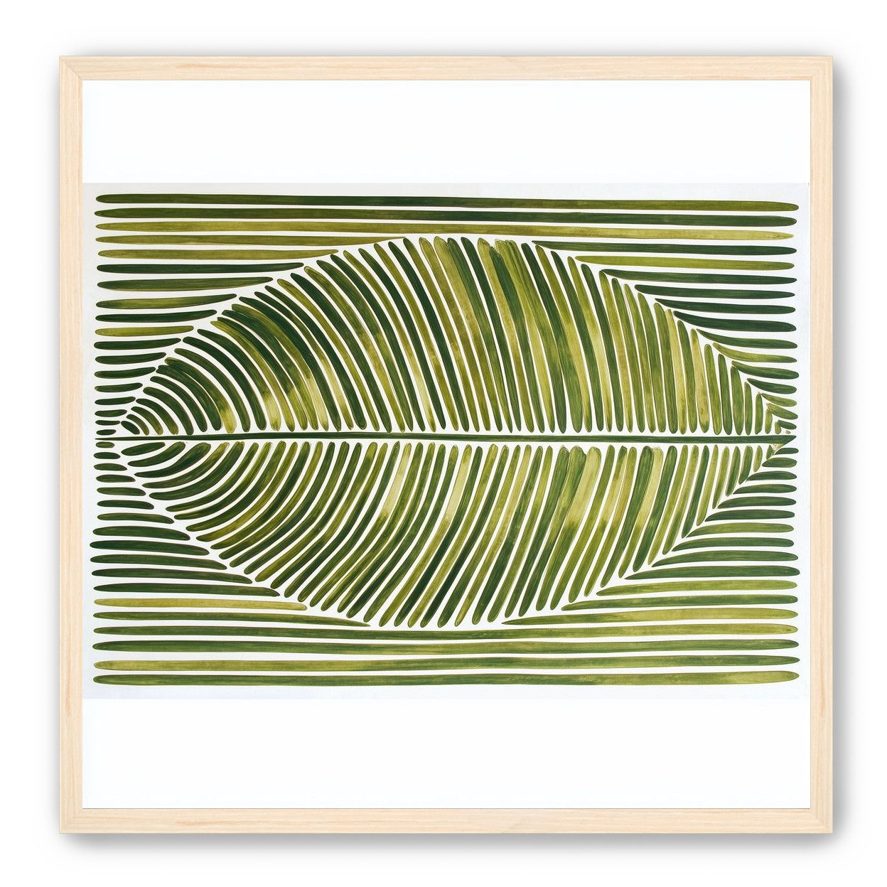 Palm frond in green bands