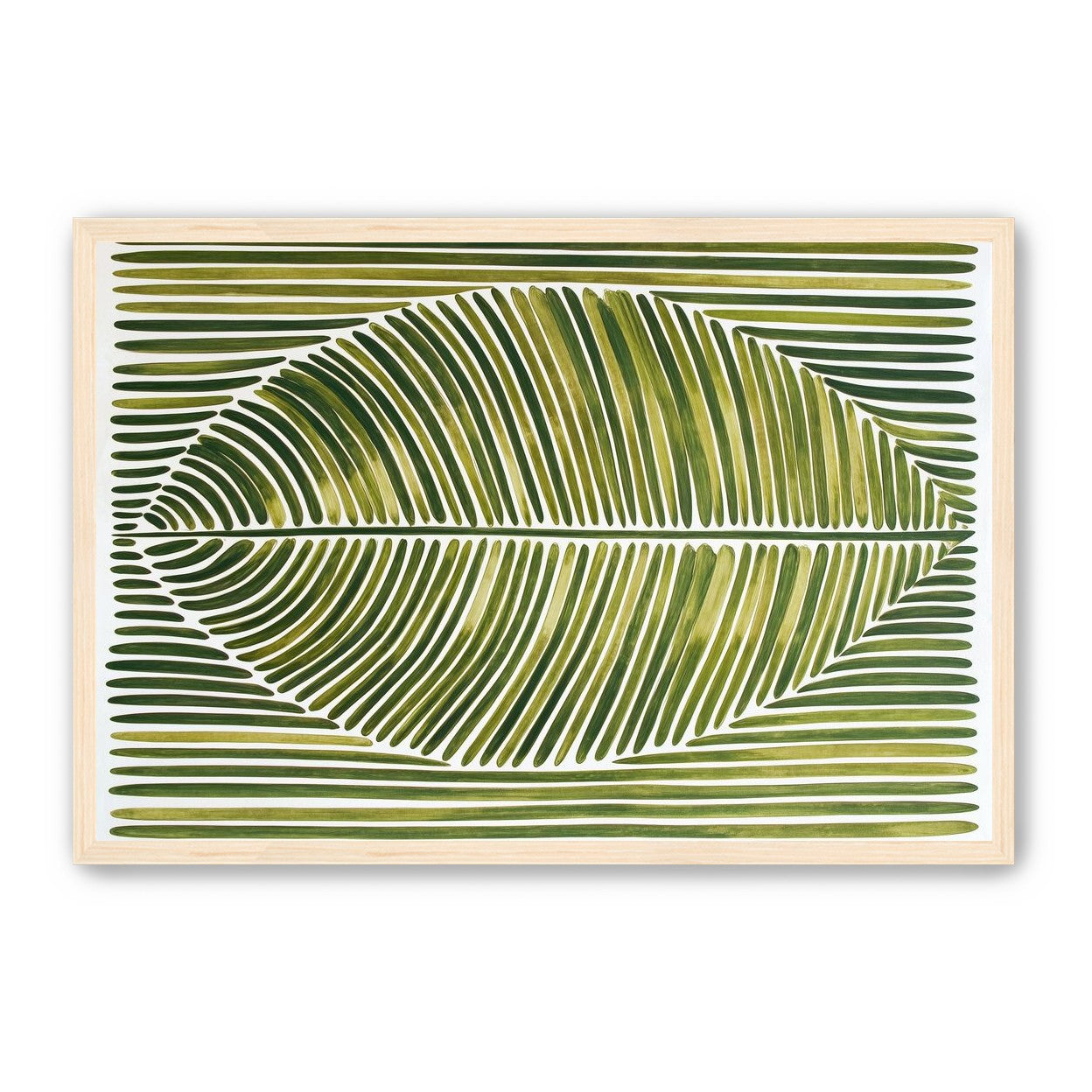 Palm frond in green bands