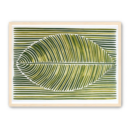 Palm frond in green bands