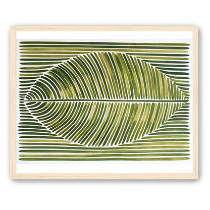 Palm frond in green bands