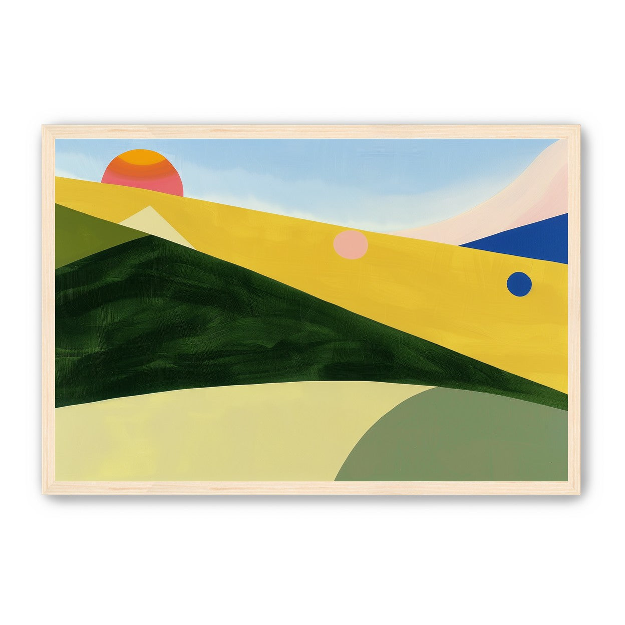 Three suns over rolling hills