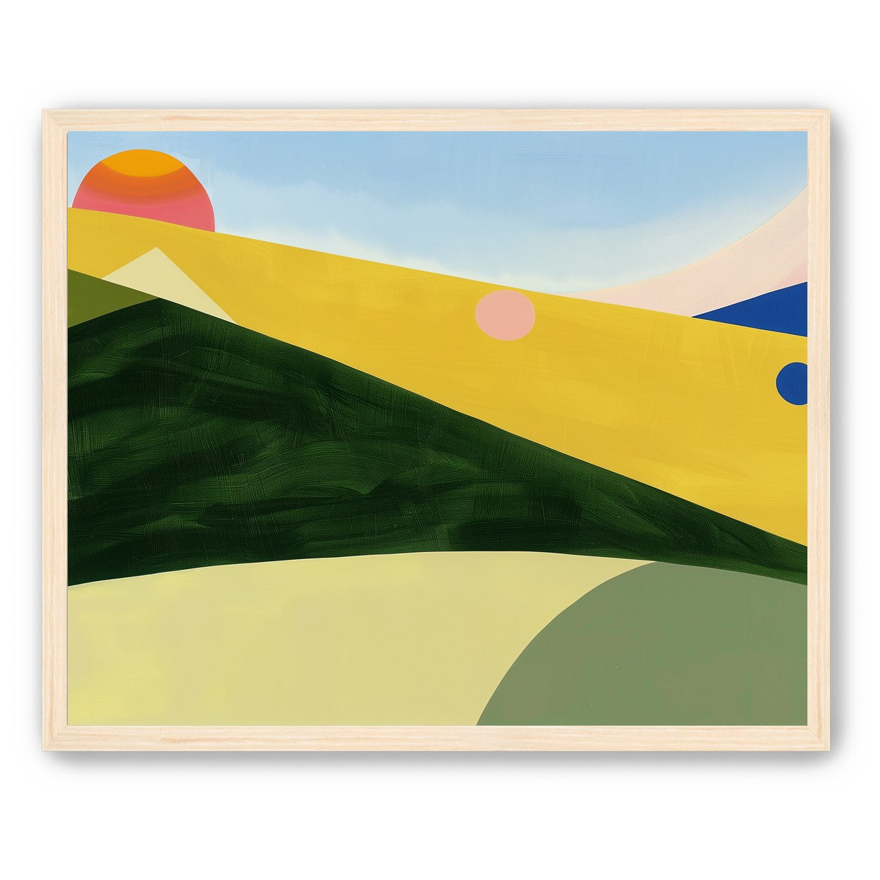 Three suns over rolling hills
